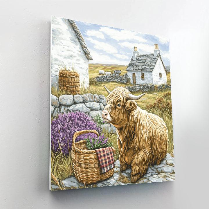 Crofthouse Picnic Highland Cow Paint by numbers kits