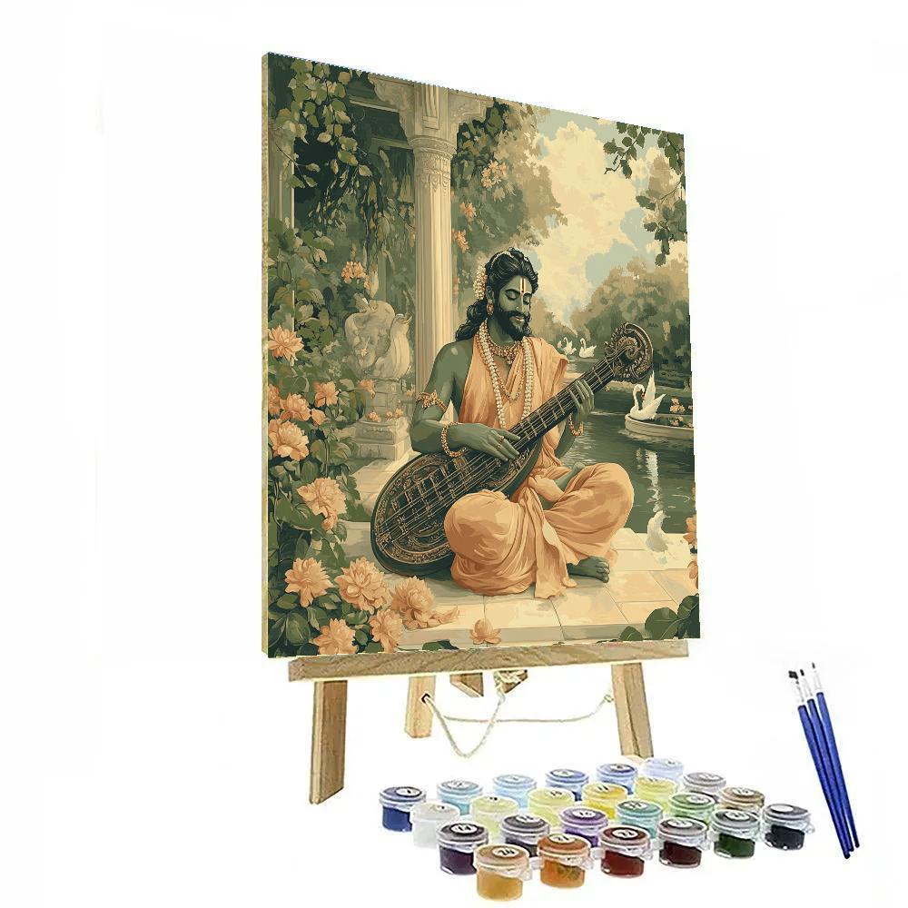 Garden Pavilion With Brahma Teaching Sacred Sound painting number kit