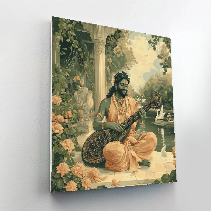 Garden Pavilion With Brahma Teaching Sacred Sound painting number kit