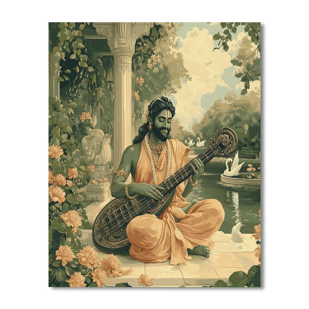 Garden Pavilion With Brahma Teaching Sacred Sound painting number kit