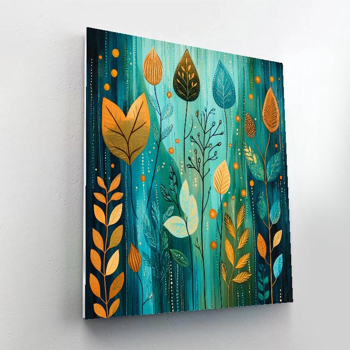 Frida Kahlo Inspired Turquoise Rain Of Ancestral Seeds Number painting