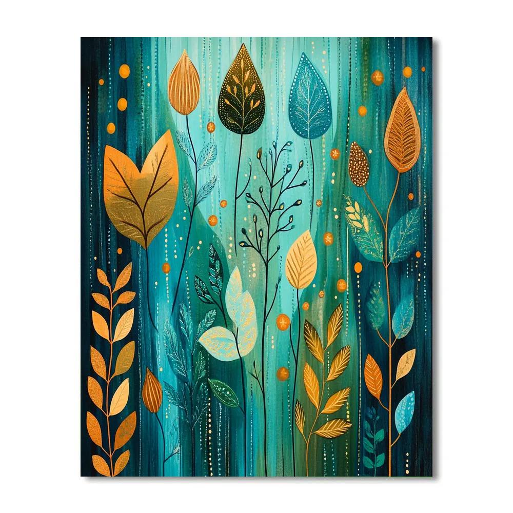 Frida Kahlo Inspired Turquoise Rain Of Ancestral Seeds Number painting