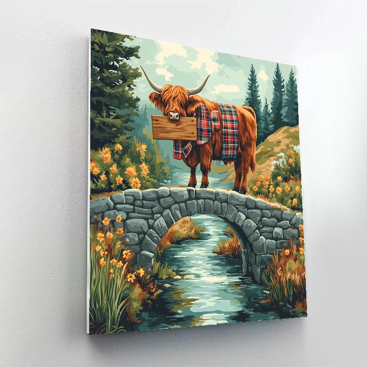 Highland Cow Bridge Keeper Numbered painting kits