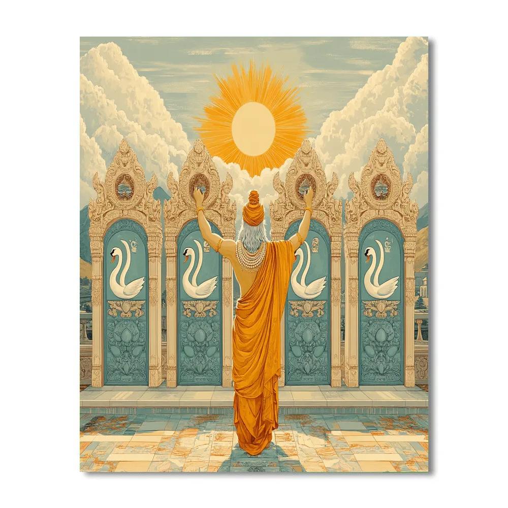 Brahma Sunrise Over The Four Direction Gates Paint by numbers art
