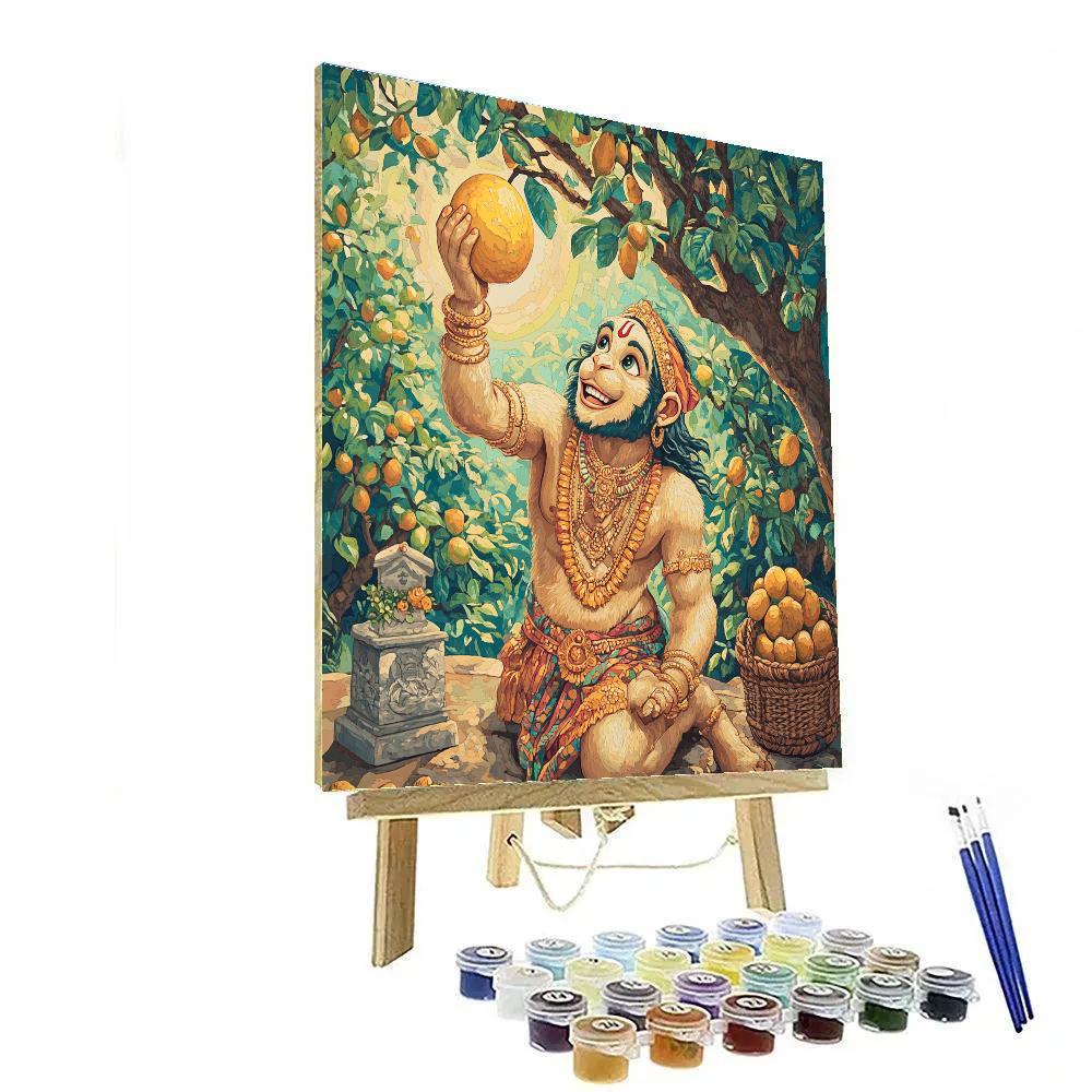 Hanuman Orchard Of Golden Mangoes DIY paint by numbers