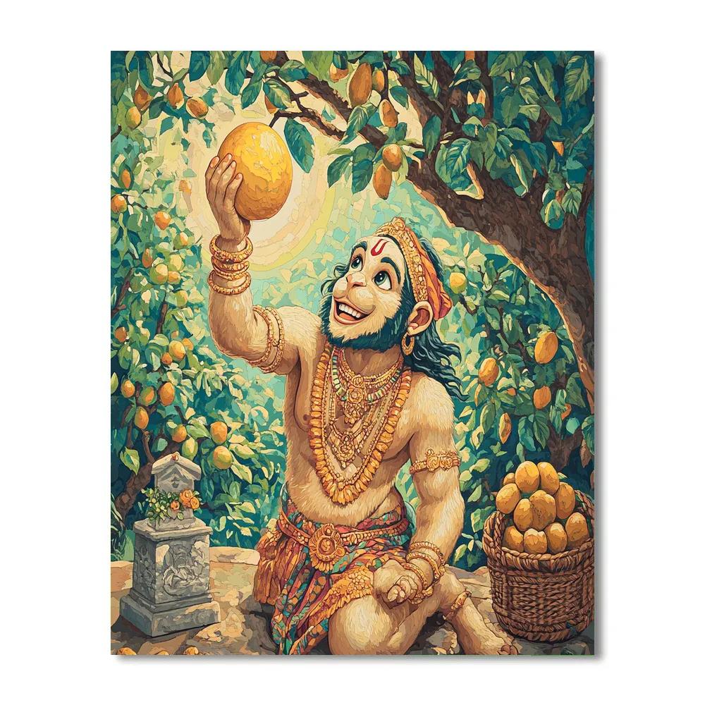 Hanuman Orchard Of Golden Mangoes DIY paint by numbers