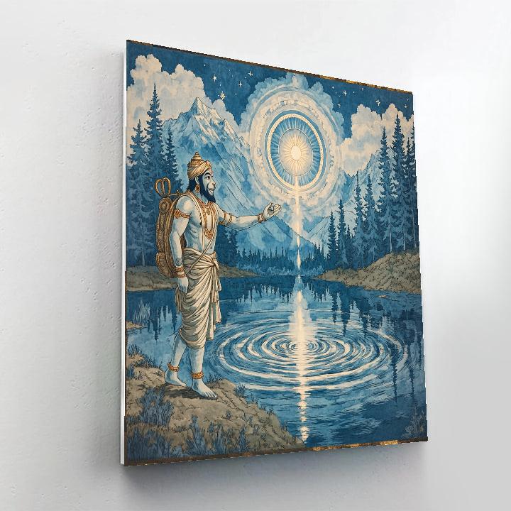 Hanuman And The Mirror Lake Portal Paint by numbers kits