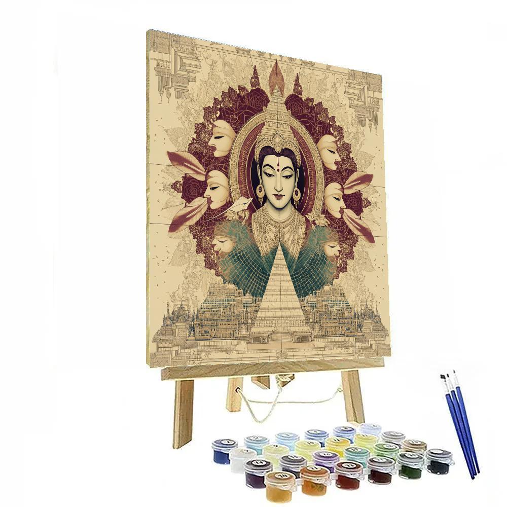 Architectural Scrollwork Brahma In Sacred Geometry Painting by numbers kit