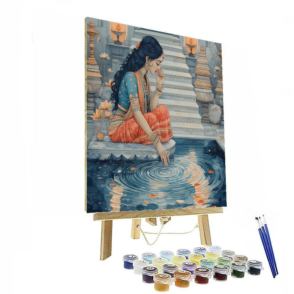 Parvati With Moonlit Lotus Basin Paint by numbers art