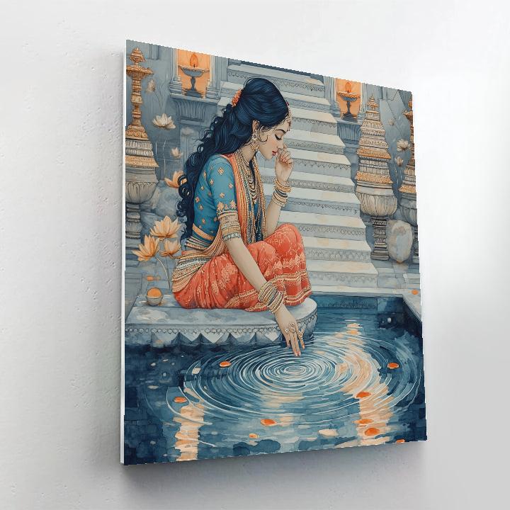 Parvati With Moonlit Lotus Basin Paint by numbers art