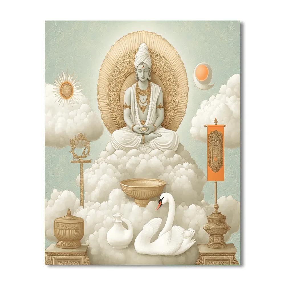 Brahma In The Cloud Court Of Creation Number painting