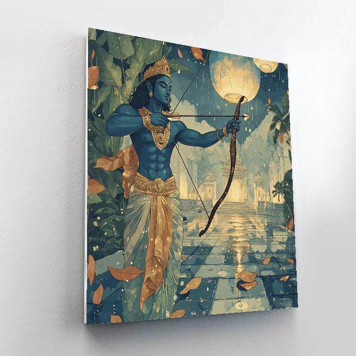 Sky Lantern Festival With Rama In The Monsoon Courtyard paint by numbers