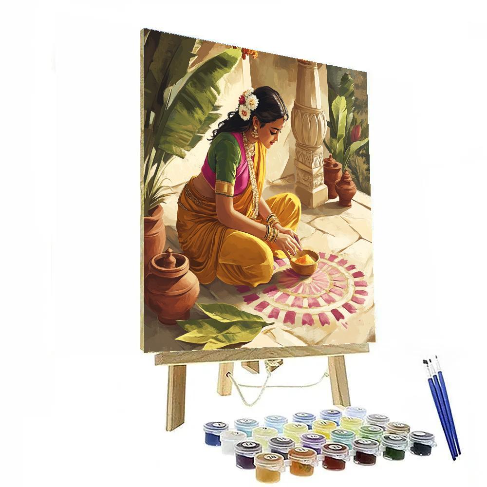 Temple Courtyard Parvati Artisan Painting by numbers kit