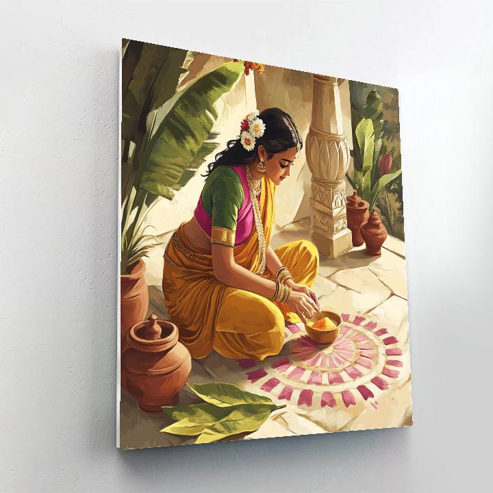 Temple Courtyard Parvati Artisan Painting by numbers kit