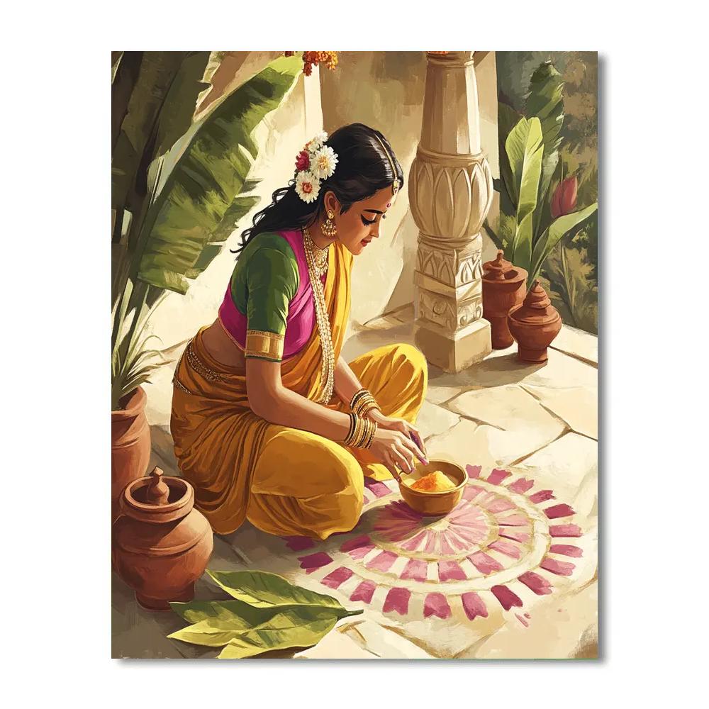 Temple Courtyard Parvati Artisan Painting by numbers kit