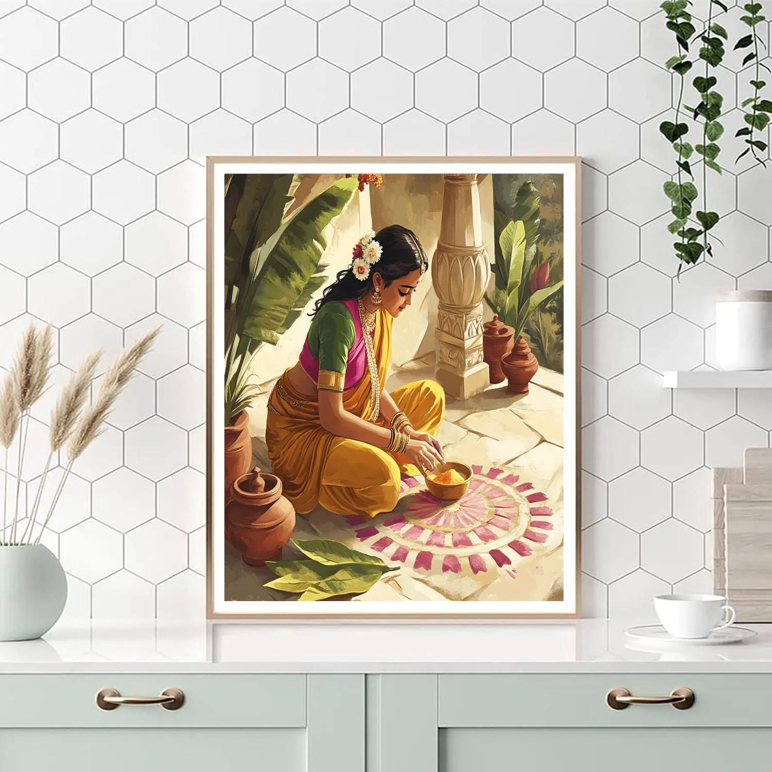 Temple Courtyard Parvati Artisan Painting by numbers kit