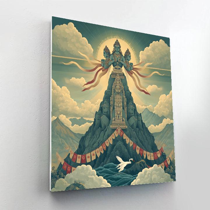 Brahma On The Mountain Of Four Winds painting number kit