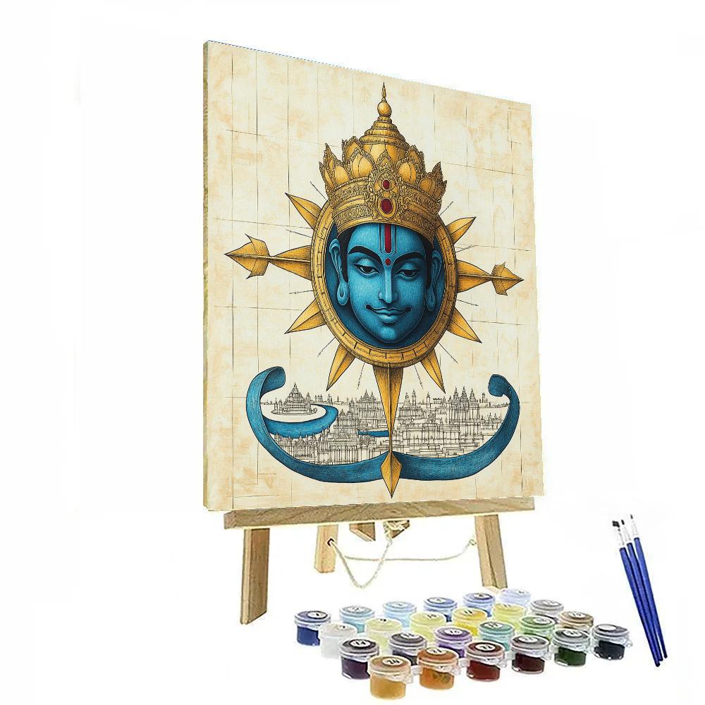Rama Crowned Star Compass Painting by numbers kit