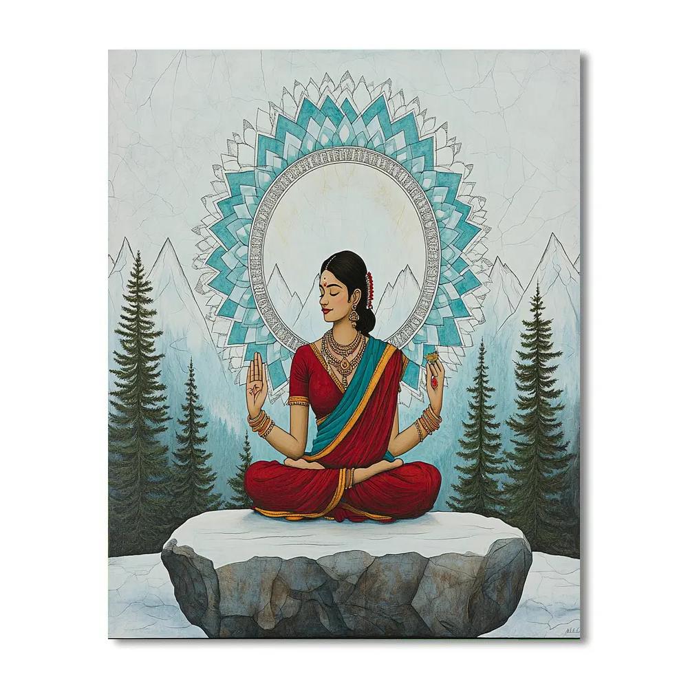Parvati Snow Peak Meditation Mandala Paint by numbers kits