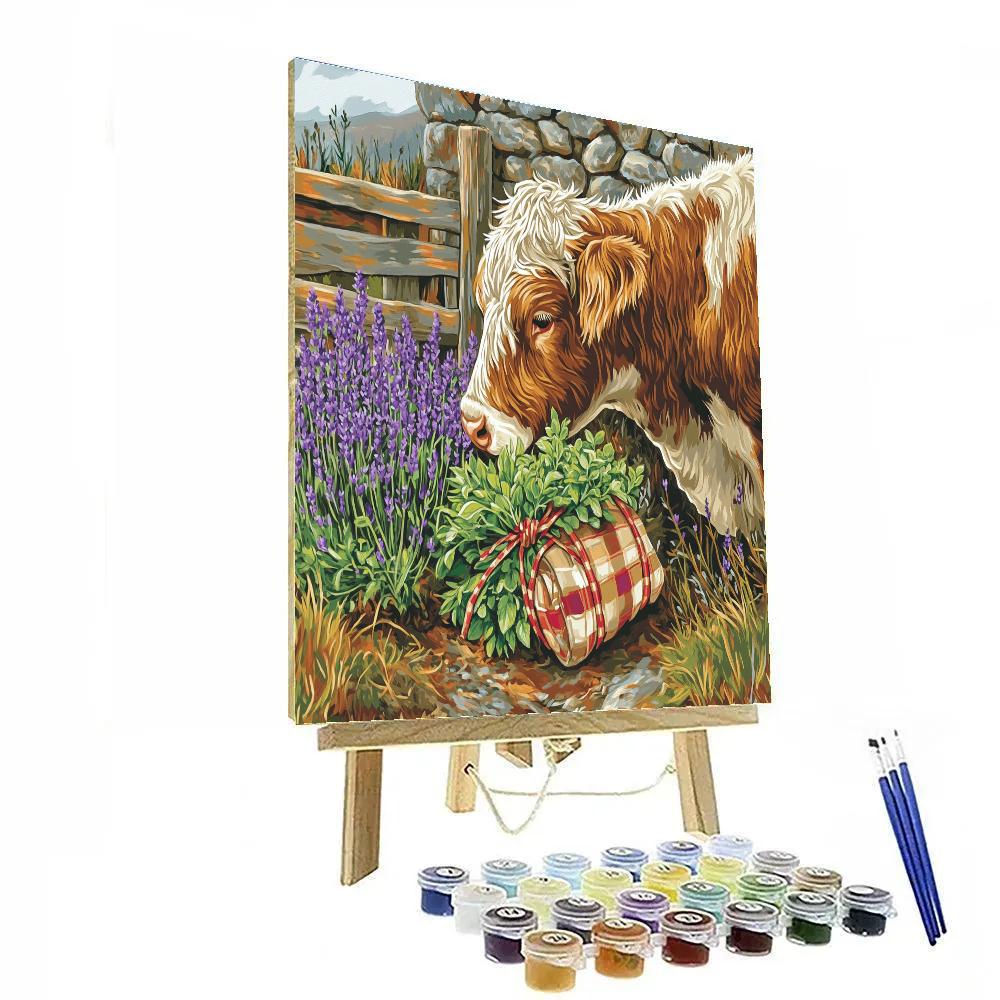 Highland Cow Herb Gatherer paint by color