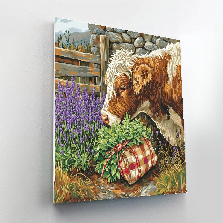 Highland Cow Herb Gatherer paint by color