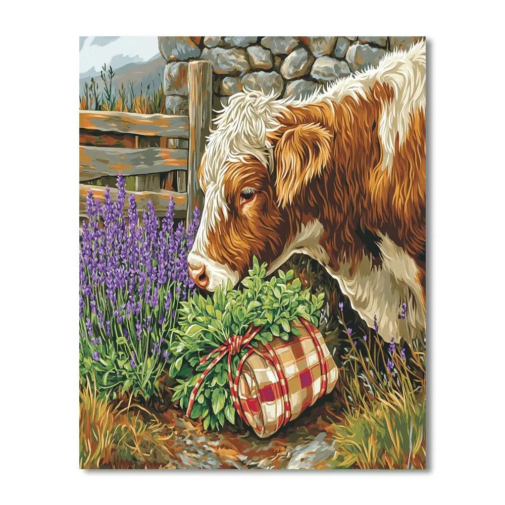 Highland Cow Herb Gatherer paint by color