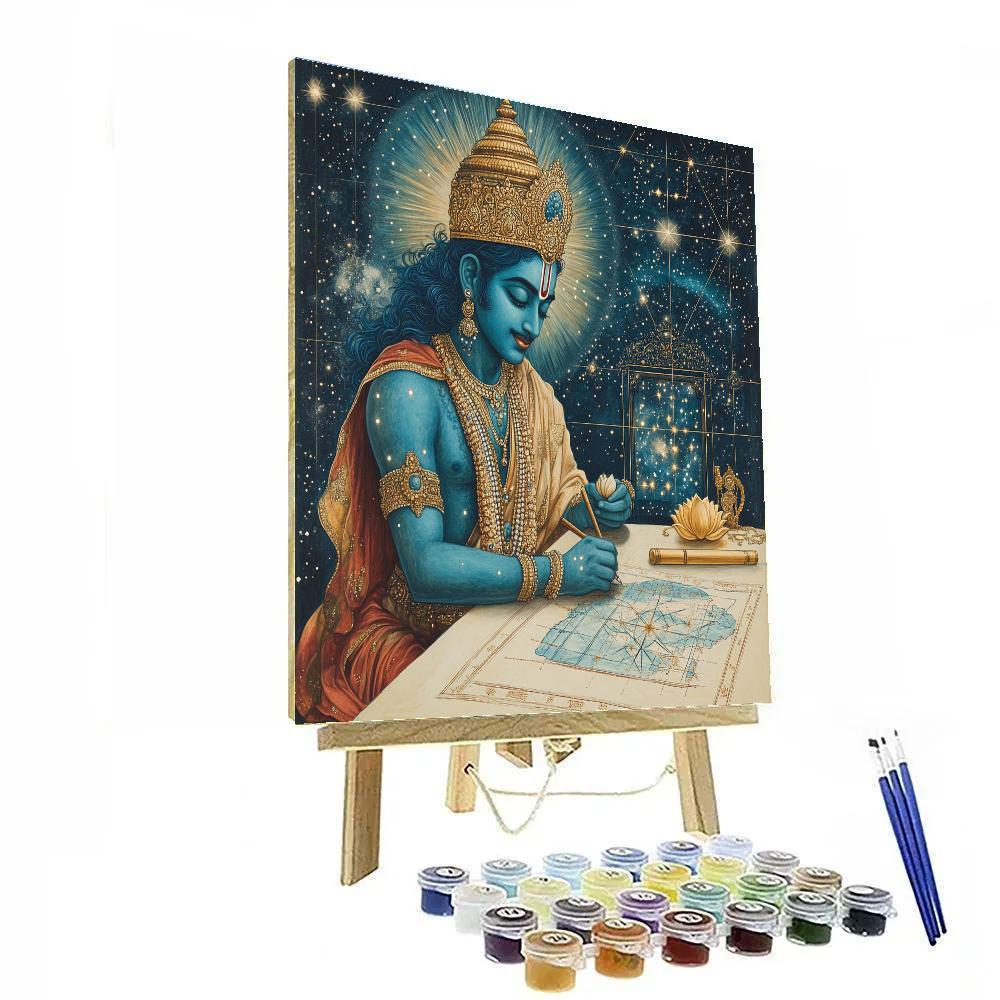 Vishnu As The Cosmic Cartographer Painting by numbers kit