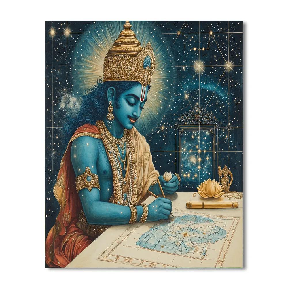 Vishnu As The Cosmic Cartographer Painting by numbers kit