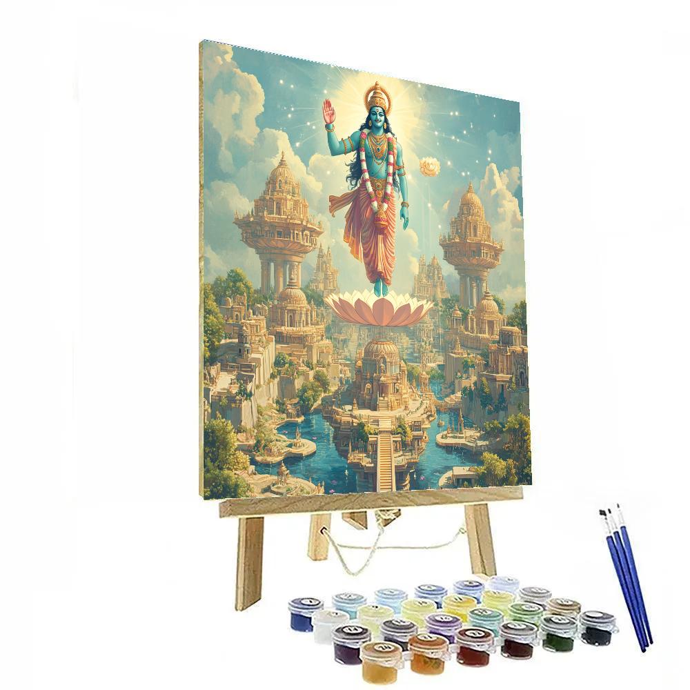 Vishnu Blessing A Floating City Of Lotuses painting number kit