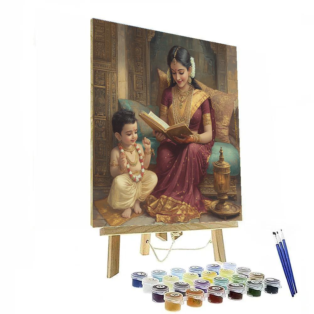 Parvati And Ganesha Storytime Alcove paint by number
