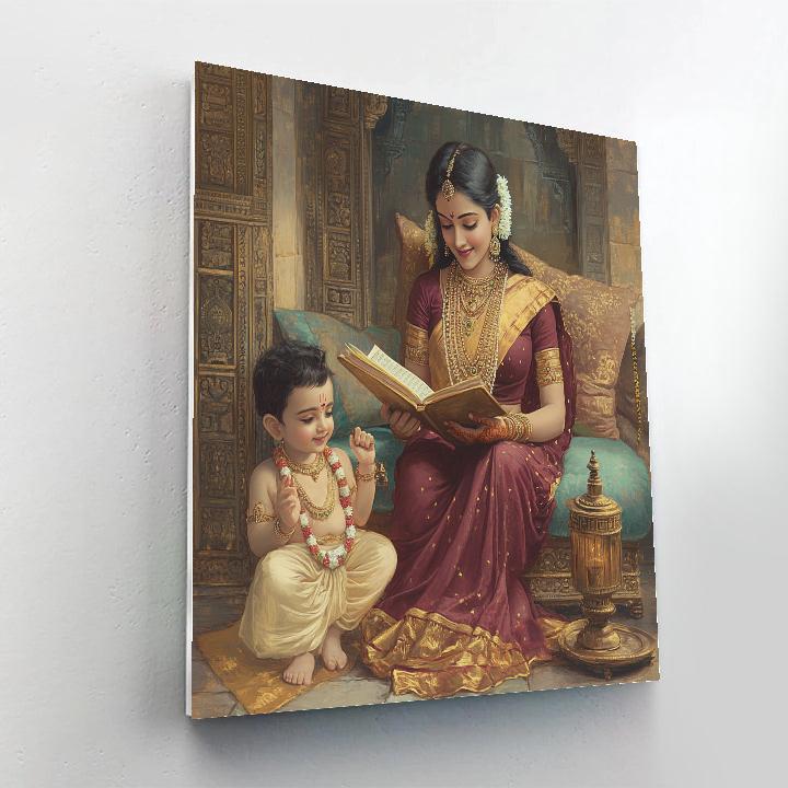 Parvati And Ganesha Storytime Alcove paint by number
