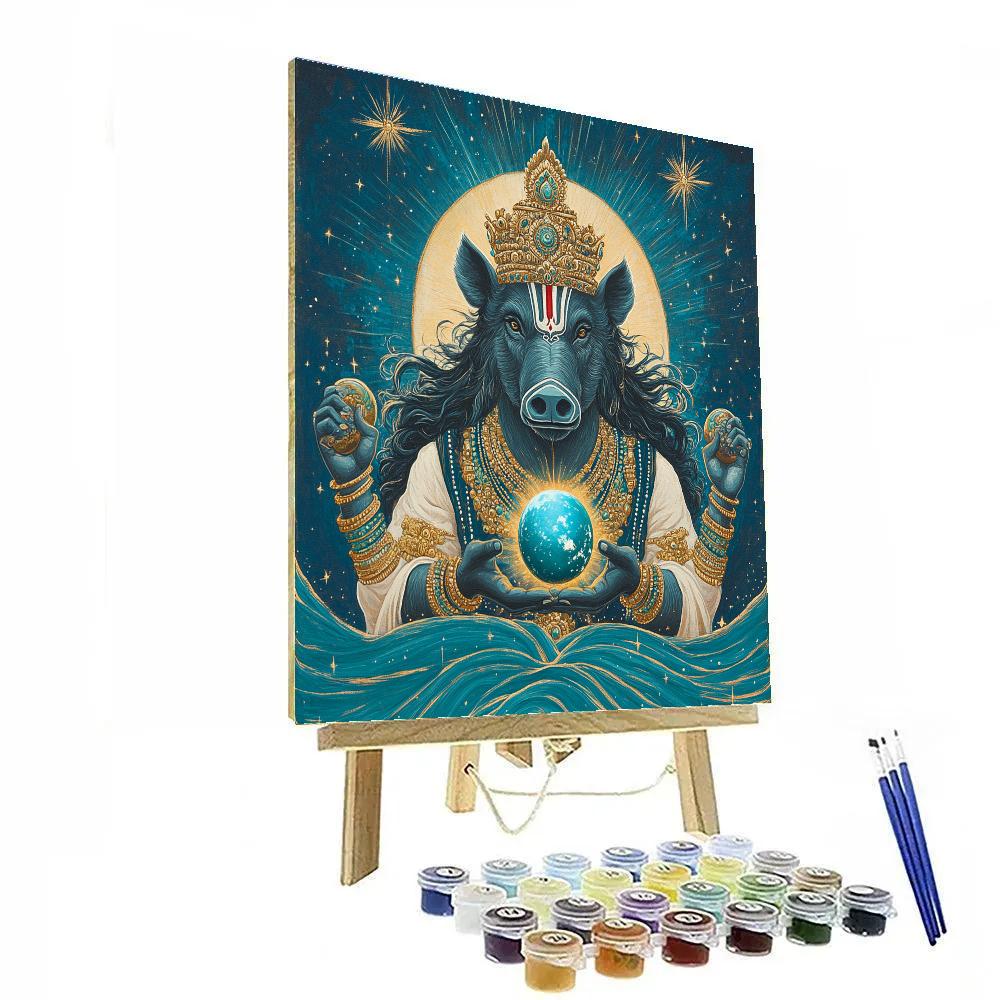Varaha Lifting The Star Seed Earth paint by number