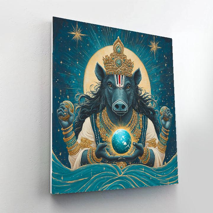 Varaha Lifting The Star Seed Earth paint by number