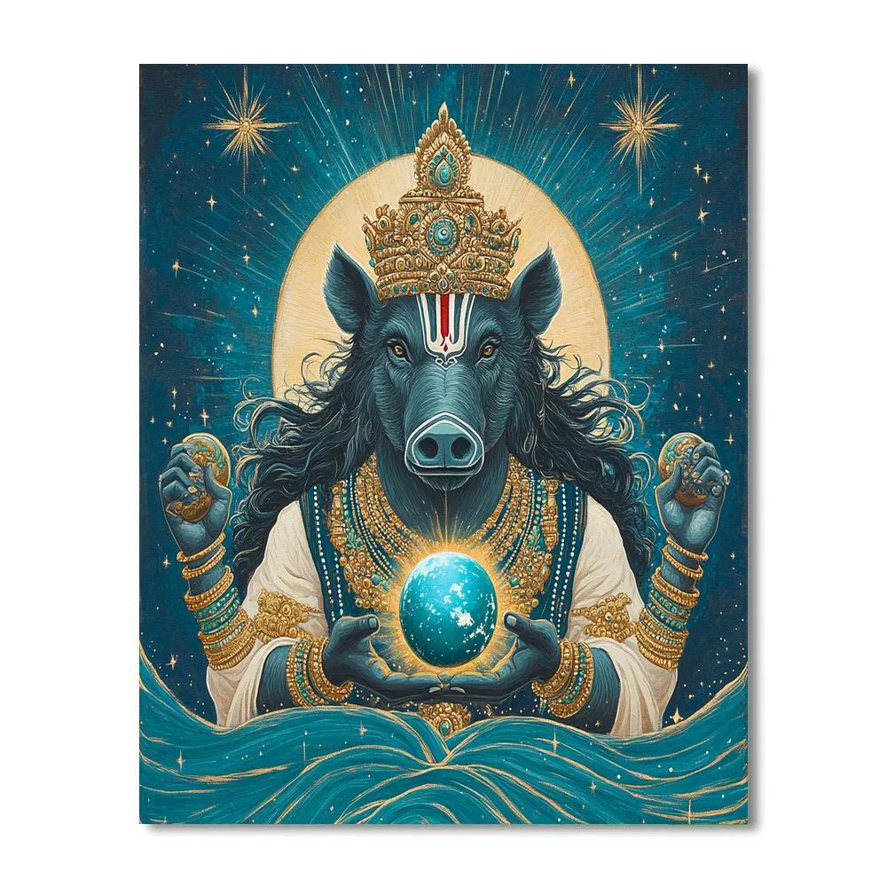 Varaha Lifting The Star Seed Earth paint by number
