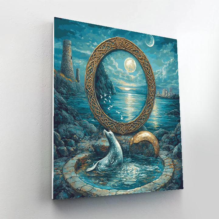 Tideborne Mirror Celtic Number painting