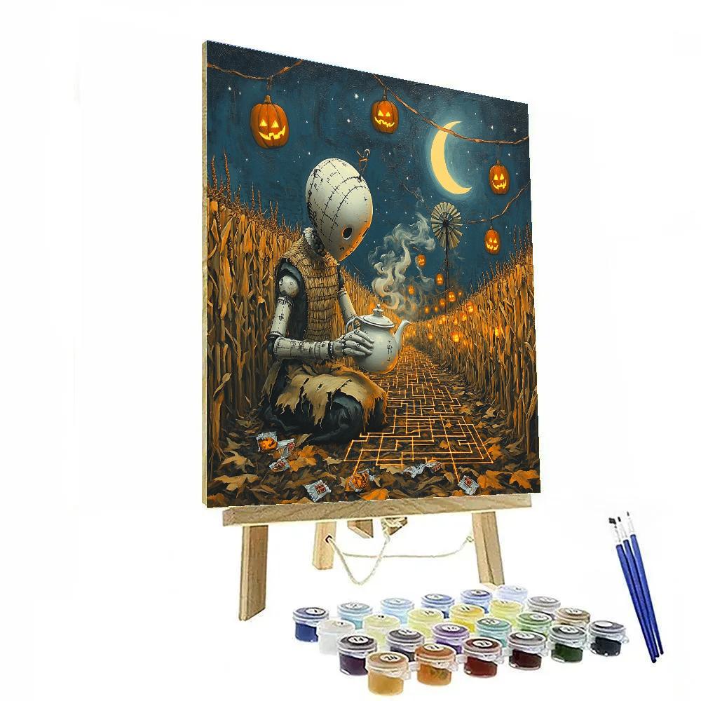 Spooky Clockwork Scarecrow Tea Ceremony Paint by numbers kits