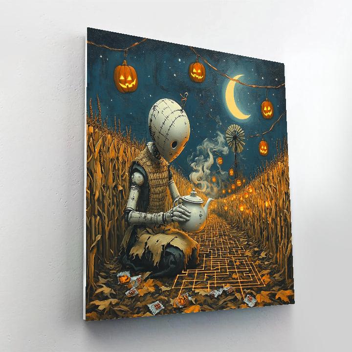 Spooky Clockwork Scarecrow Tea Ceremony Paint by numbers kits