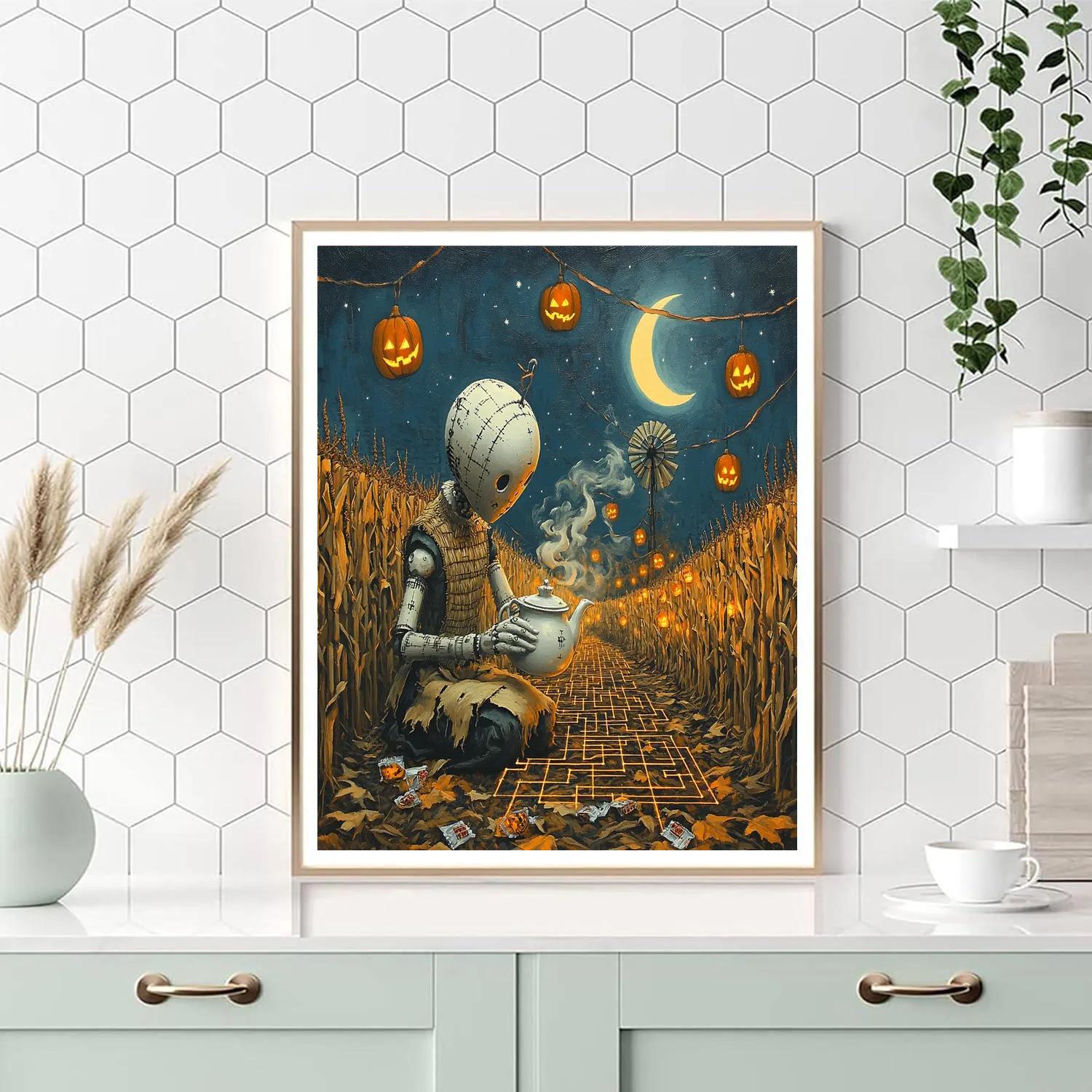 Spooky Clockwork Scarecrow Tea Ceremony Paint by numbers kits