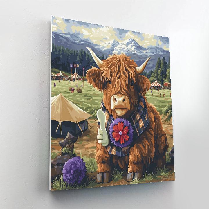 Highland Cow Highland Games Spectator DIY paint by numbers
