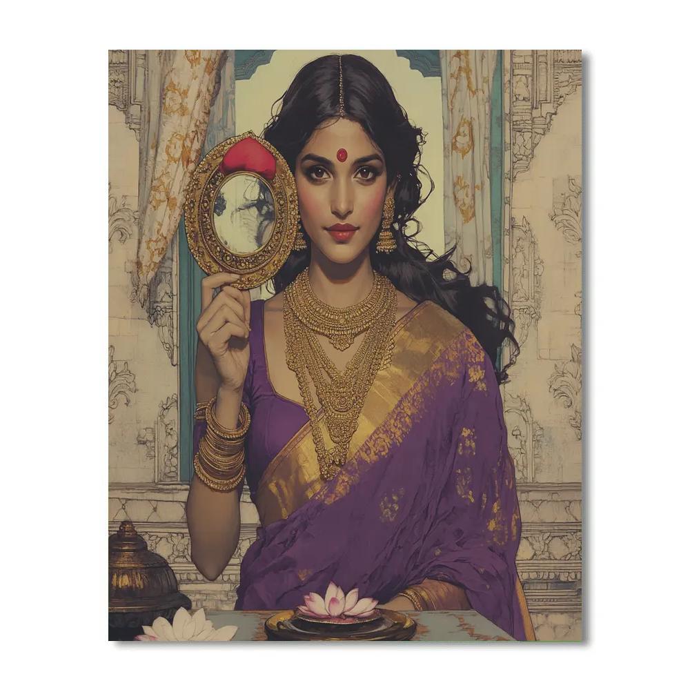 Parvati Jewel Toned Palace Mirror Moment Numbered painting kits