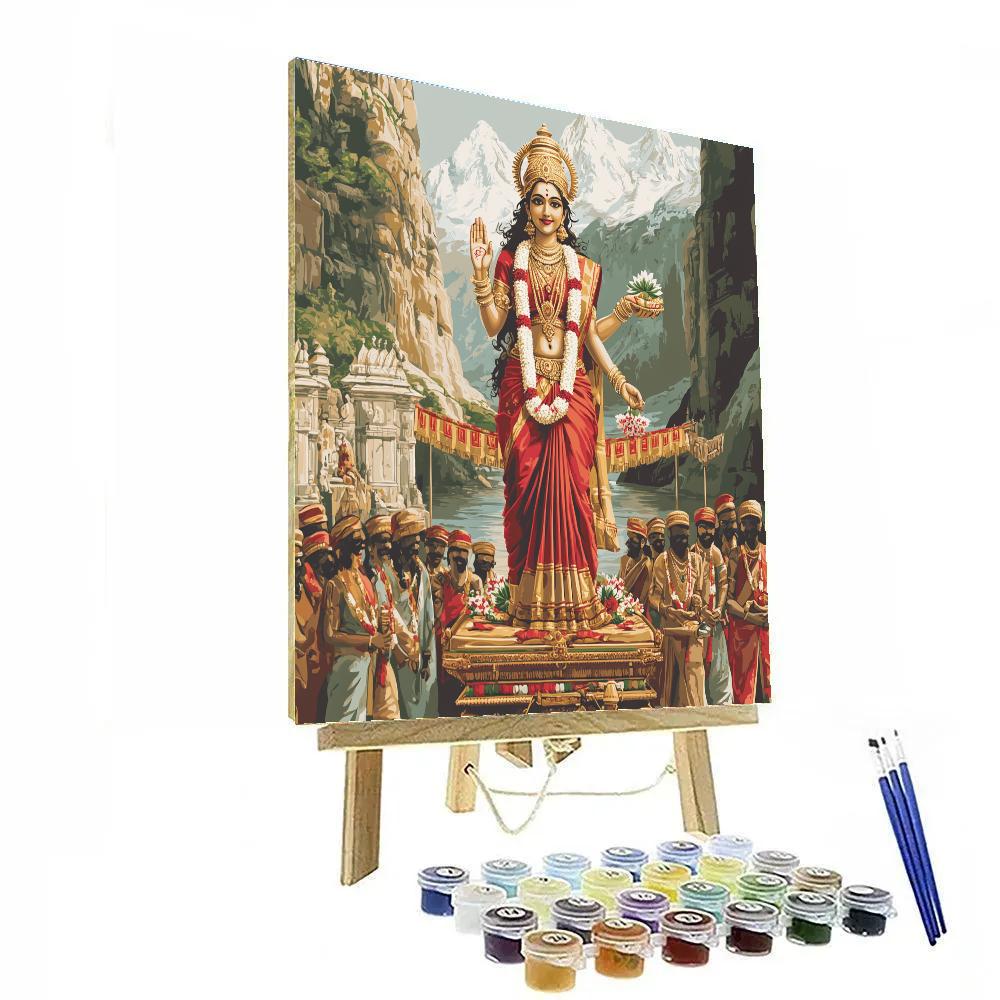 Parvati Mountain Crown Procession Scene DIY paint by numbers