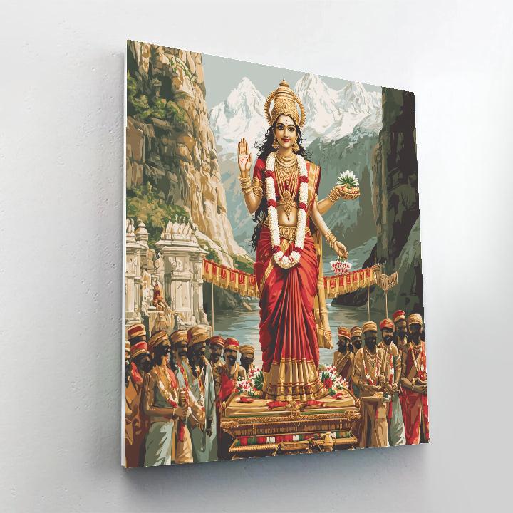 Parvati Mountain Crown Procession Scene DIY paint by numbers