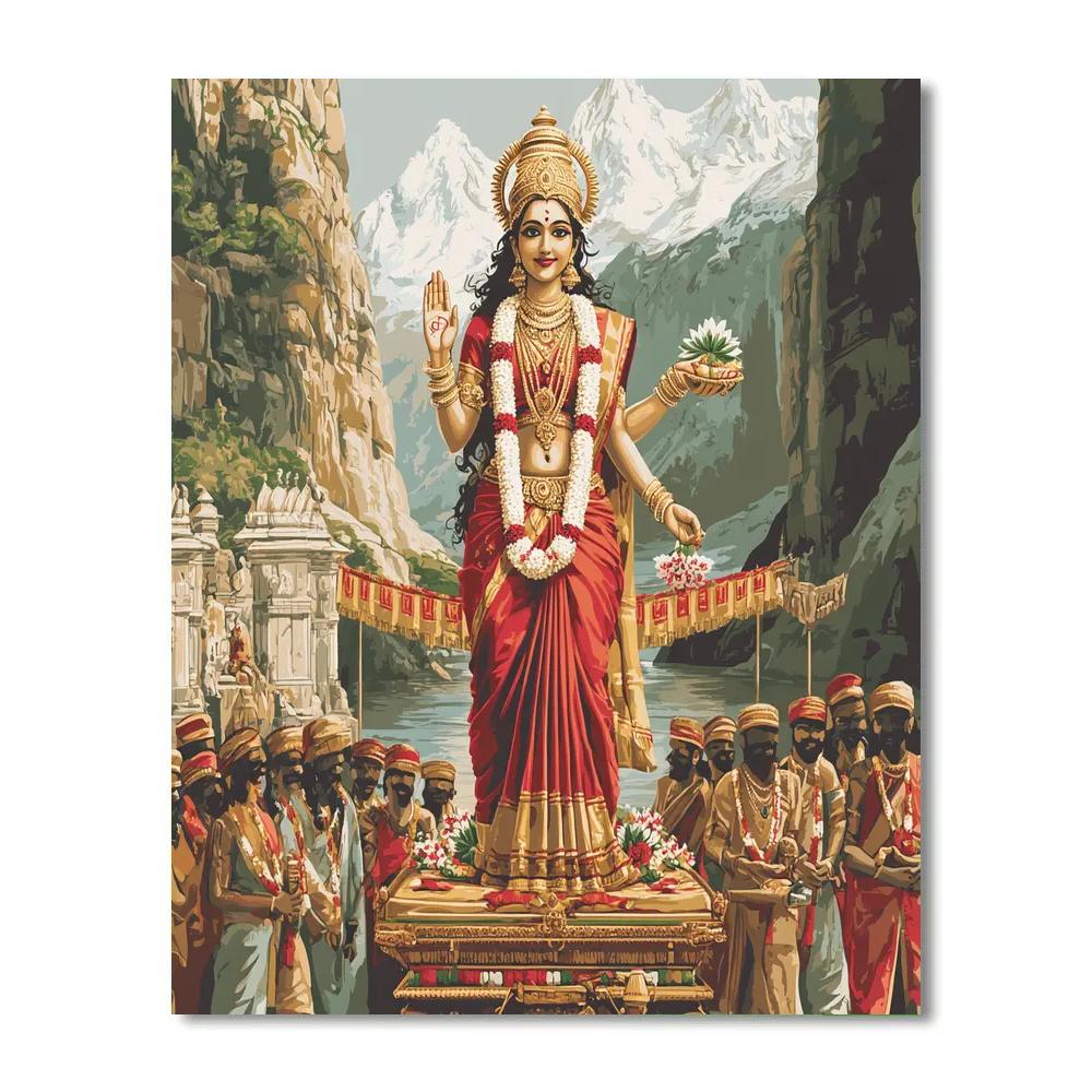 Parvati Mountain Crown Procession Scene DIY paint by numbers