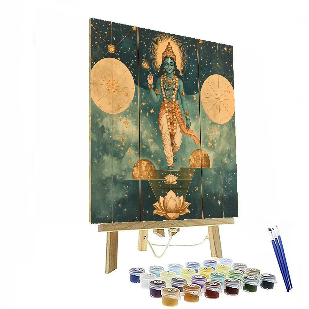 Vamana Measuring The Three Realms As Constellation Steps paint by color