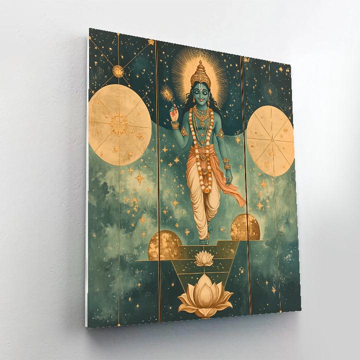 Vamana Measuring The Three Realms As Constellation Steps paint by color