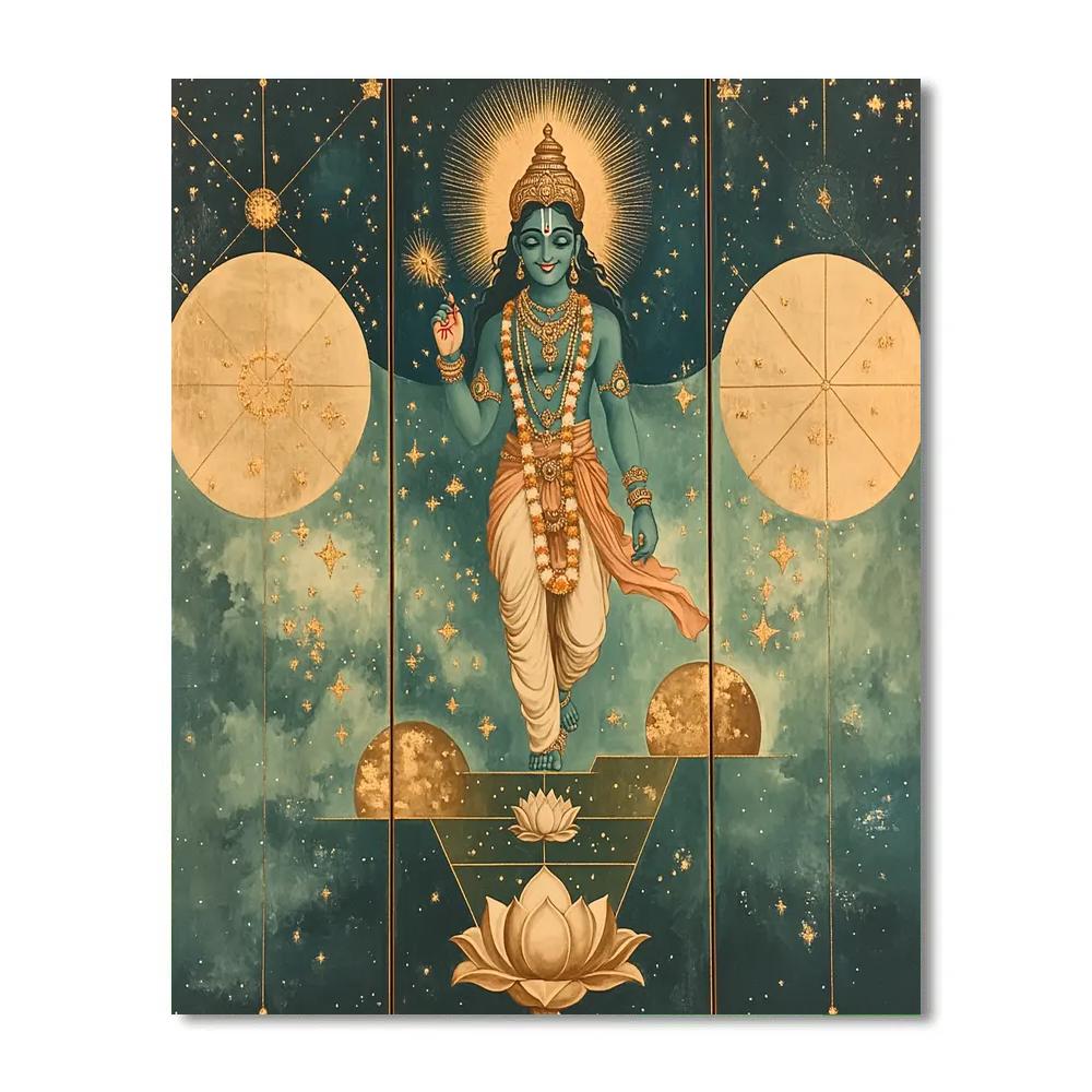 Vamana Measuring The Three Realms As Constellation Steps paint by color