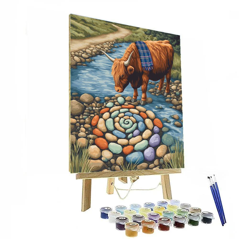 Highland Cow Riverstone Painter paint by number