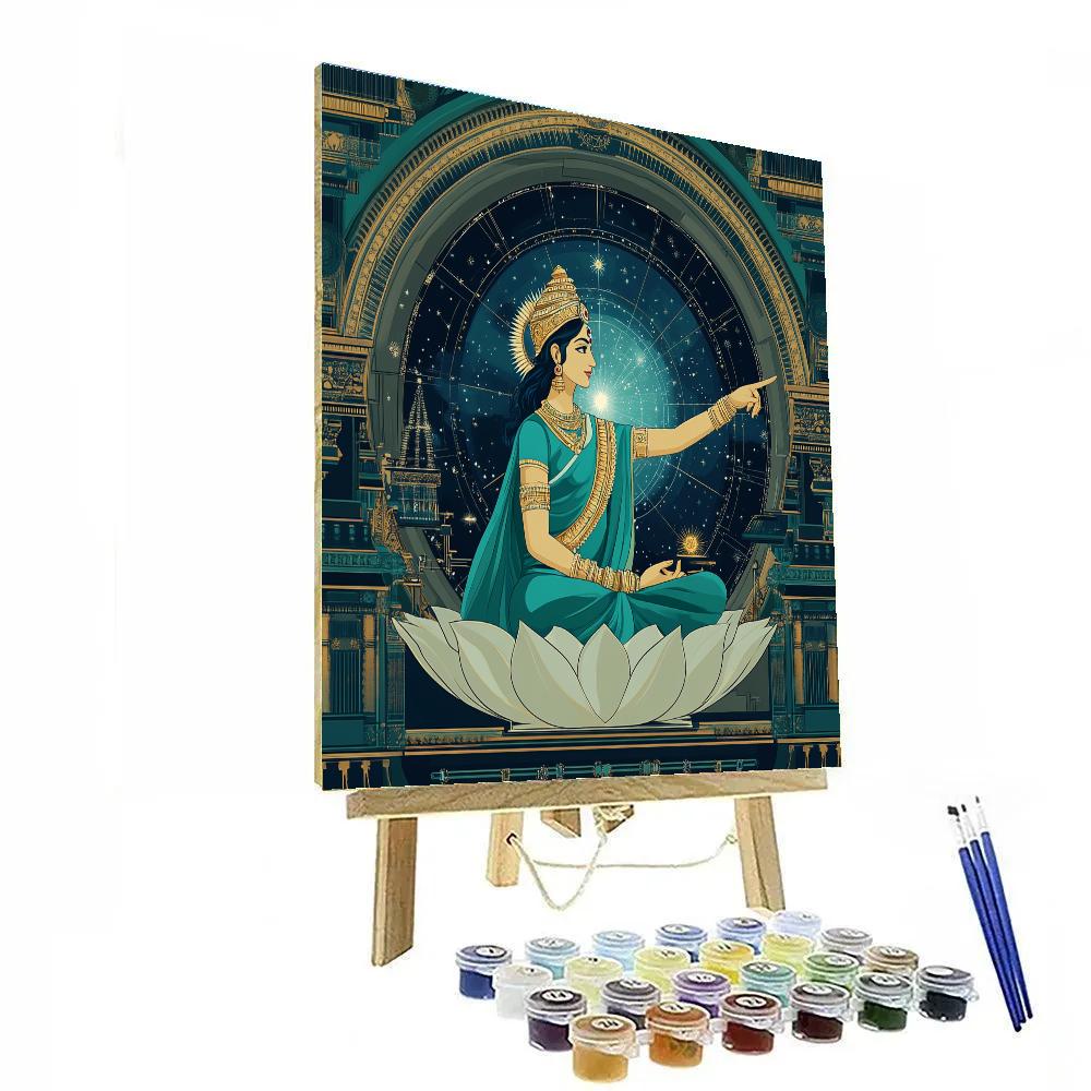 Parvati In Cosmic Lotus Observatory paint by number