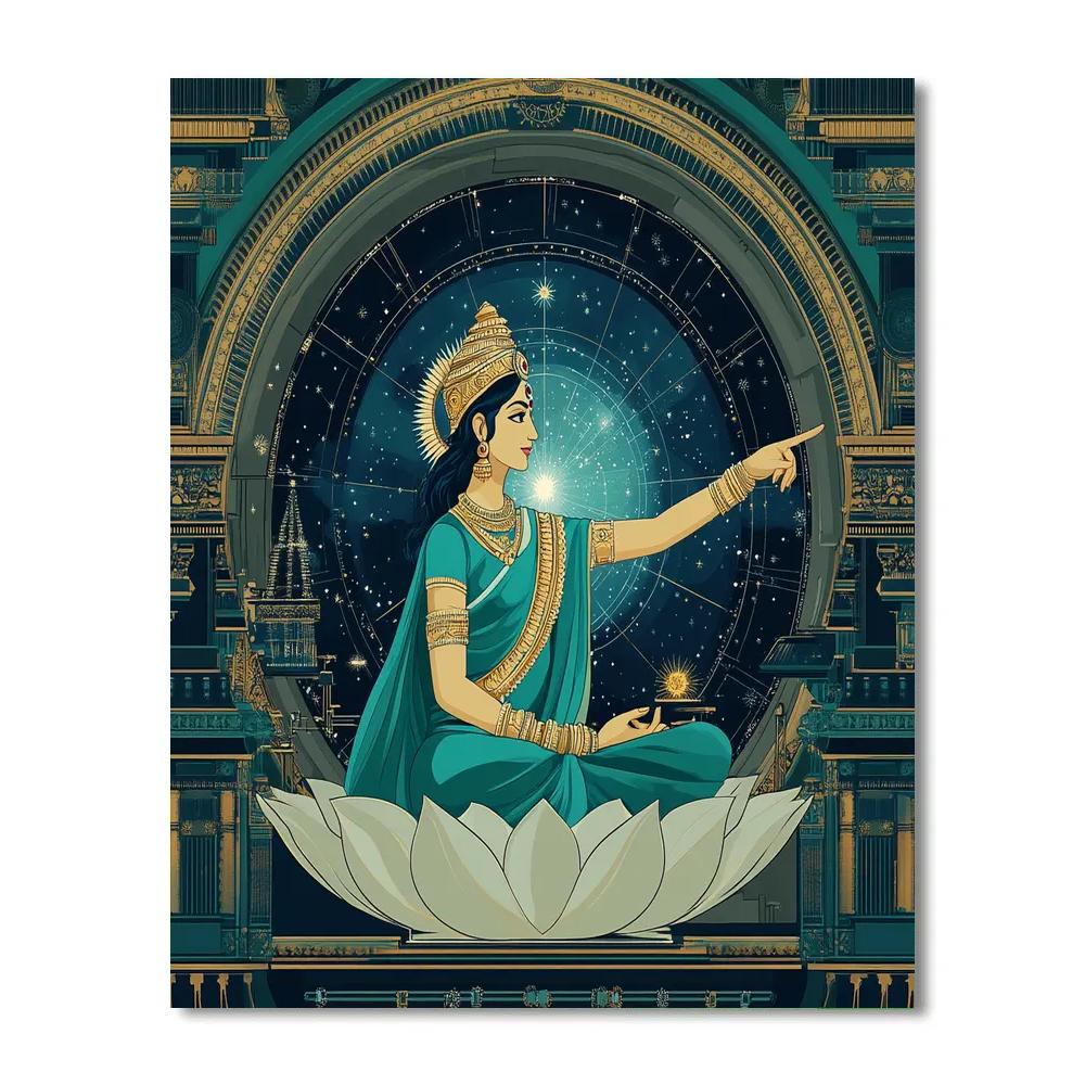 Parvati In Cosmic Lotus Observatory paint by number