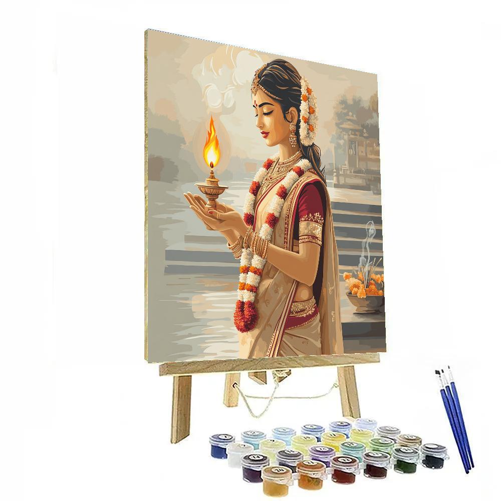 Parvati Riverside Morning Aarti Calm Paint by numbers kits